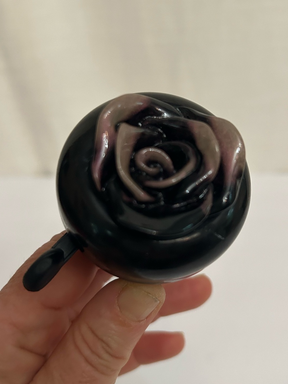 Bike Bell NWT With Swirled Resin 3D Rose Toy